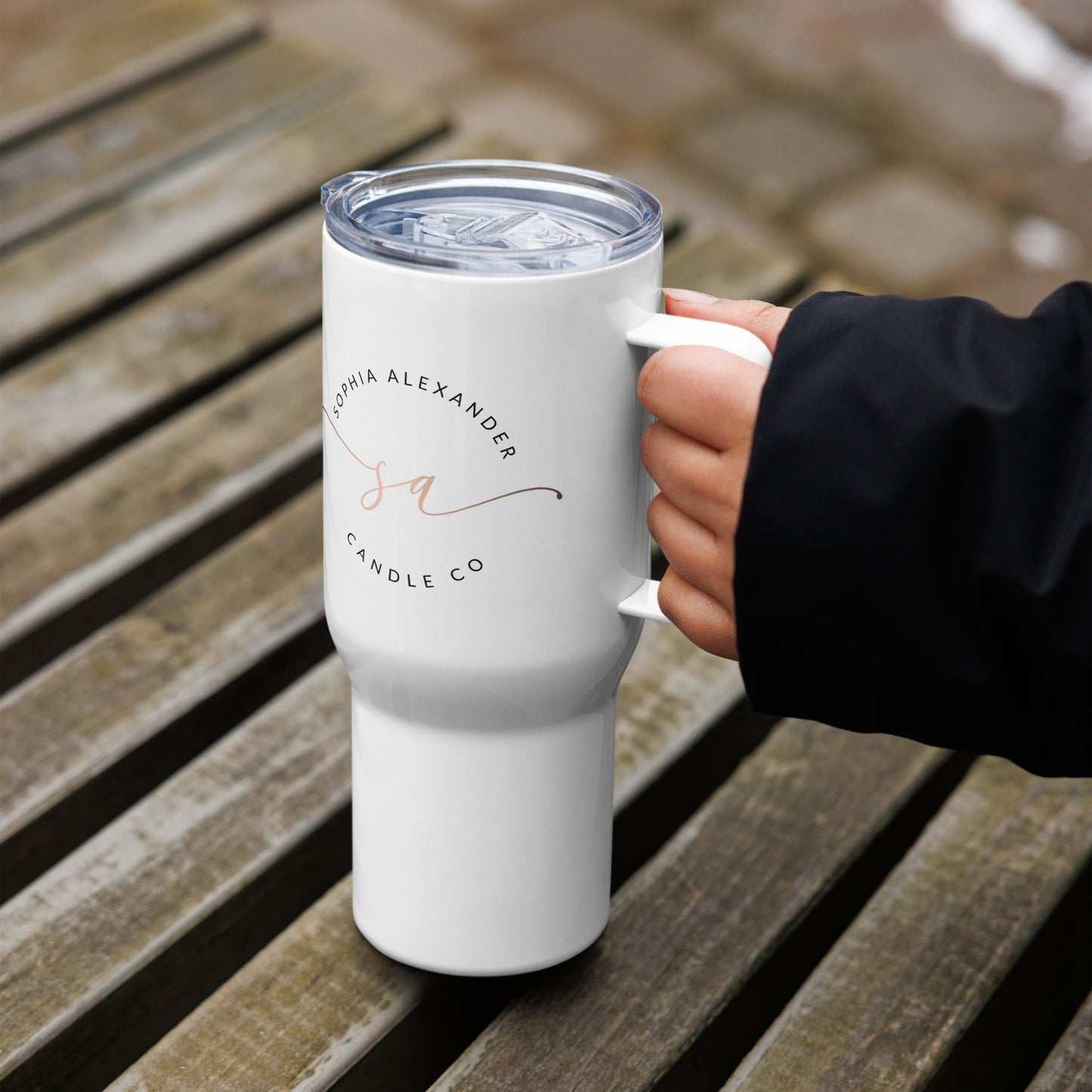 Signature travel mug with handle